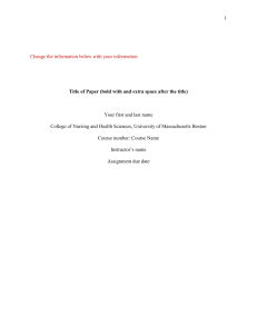 Assignment Template: Nursing & Health Sciences