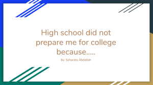 High School vs. College Prep: A Student's Perspective