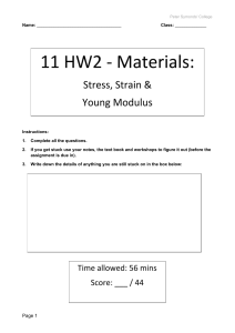 11 HW2 Questions - Stress, Strain and Young's Modulus