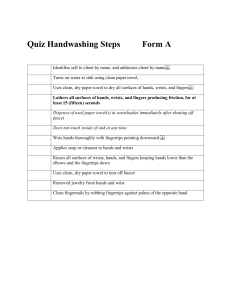 Hand Washing List Quiz
