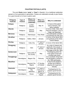 Philippine Festivals & Adolescent Health