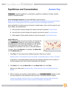 Equilibrium and Concentration Answer Key