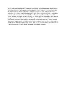 Birmingham Jail Letter Background: Racial Tension & King's Role