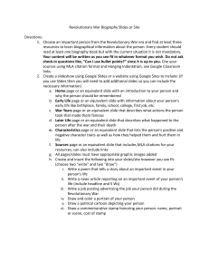 Revolutionary War Biography Project Instructions