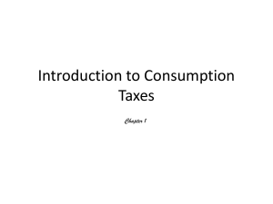 Consumption Taxes: An Introduction