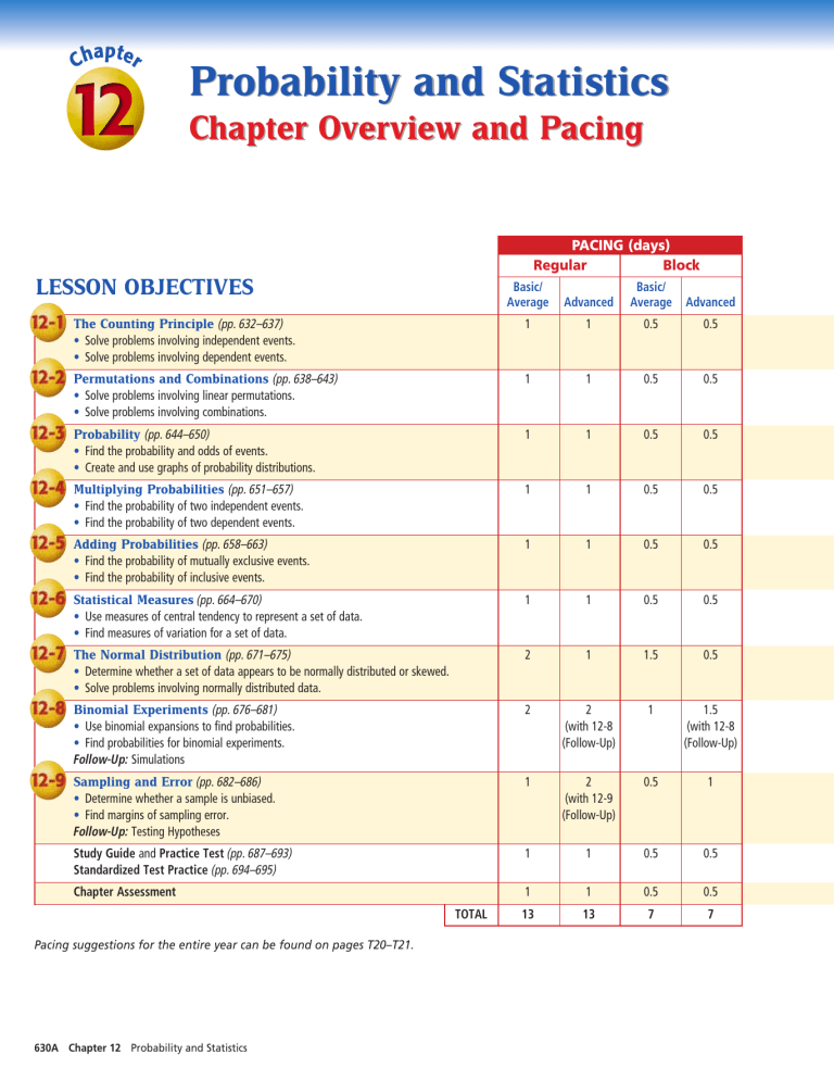 Chapter 12 Probability Answer Key