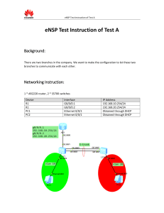 eNSP Test intruction of Test A