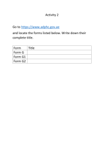 ADPHC Forms: Find Form G, G1, G2