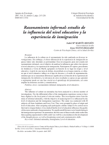Razonamiento informal- estudio de la influencia del nivel educativo y la experiencia de inmigración