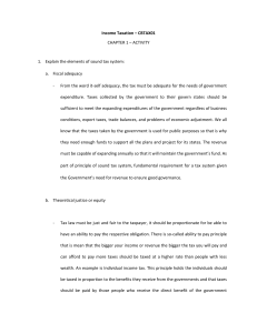 Income Taxation: Sound Tax System & Taxpayer Suits