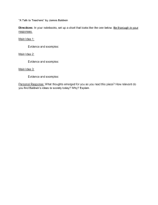Baldwin's 'A Talk to Teachers' Analysis Worksheet