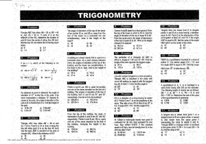 Trigonometry Worksheet: Practice Problems