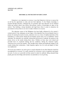 Historical Foundations of Education in the Philippines