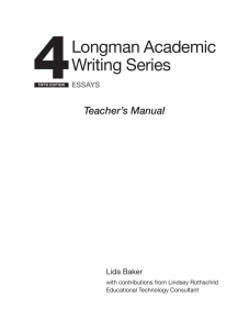 Longman Academic Writing Series 4: Essays - Teacher's Manual