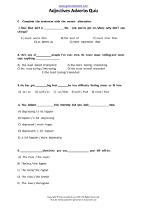 Adjectives Adverbs Quiz: Grammar Practice