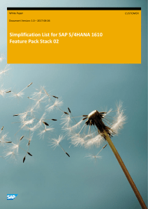 SAP S/4HANA 1610 Simplification List FPS2