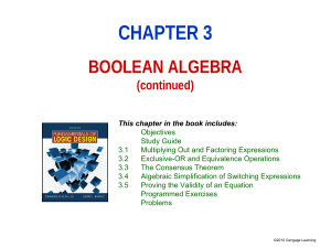 Boolean Algebra: Chapter 3 Textbook Excerpt