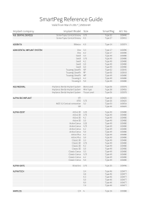 SmartPeg Reference Guide: Dental Implant Compatibility