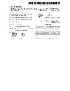 Teeth Whitening Gel Patent: No Peroxide Formula