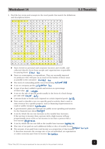 Taxation Worksheet: Key Concepts & Calculations