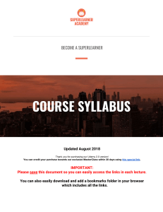  Course Syllabus SuperLearner 