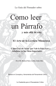 Guía para Leer un Párrafo: Lectura Minuciosa y Pensamiento Crítico