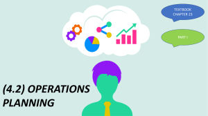 Operations Planning: Textbook Chapter