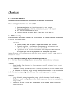 Globalization & International Business Strategies