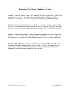 Confidential Comments to Editor Examples