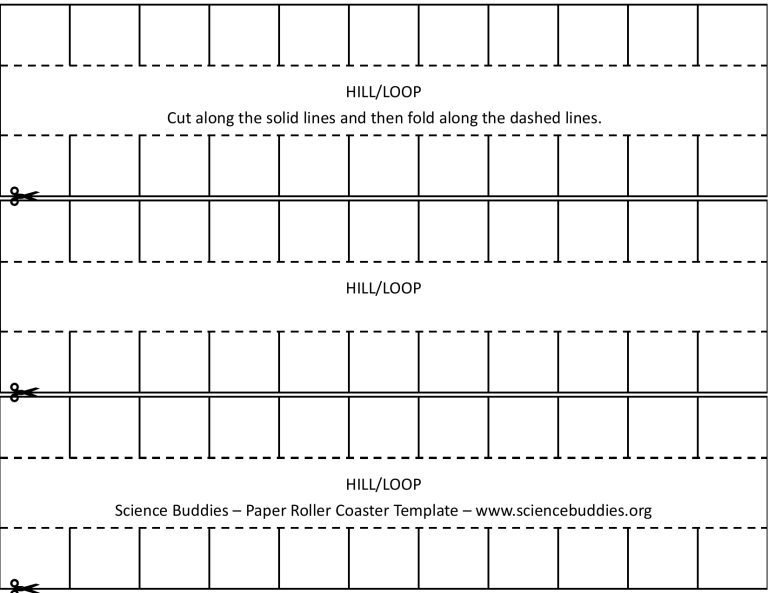 Printable Paper Roller Coaster Loop Template