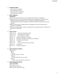 Respiratory System: Oxygenation & Pulmonary Diseases