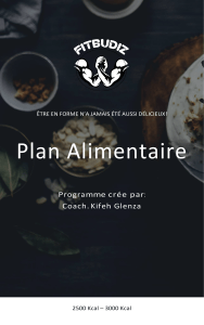 Plan Alimentaire FitBudiz: 2500-3000 Kcal
