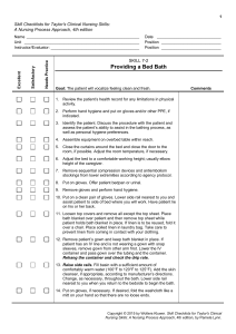 Bed Bath Skill Checklist for Nursing Students