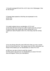 Kinematics Worksheet: Speed, Acceleration, Distance Problems