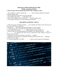 How Computers Read Code & Machine Learning Worksheet