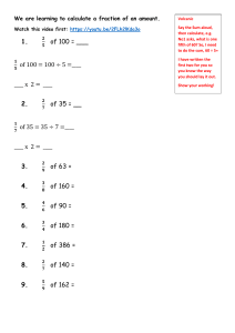 Fractions of Amounts Worksheet