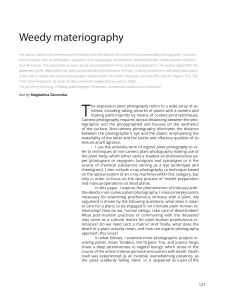 Weedy Materiography: Plants, Humans, and Intimacy