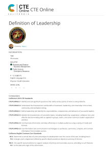 Definition of Leadership Lesson Plan