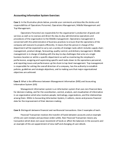 Accounting Information System Exercises