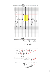 Coordinate Geometry Worksheet: Lines & Rectangles