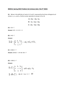 BME311 Problem Set: Vectors & Matrices