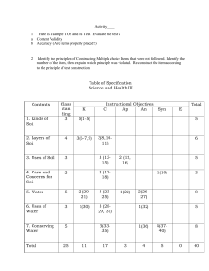 Science Test TOS Evaluation Activity Sheet