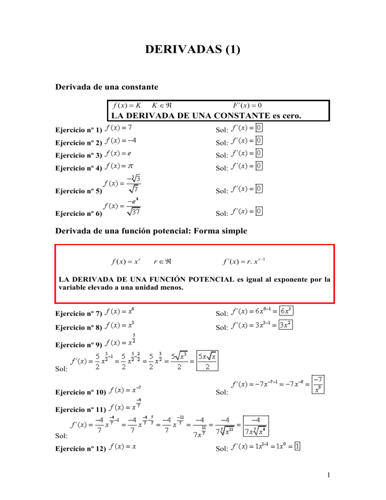 Derivadas Resueltas Paso A Paso