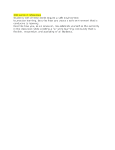 Safe Learning Environment Essay