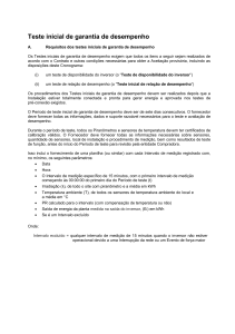 Teste de Garantia de Desempenho: Requisitos e Procedimentos
