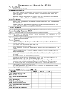 Microprocessors & Microcontrollers Course Syllabus