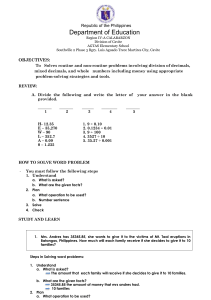 Decimal Division Word Problems Worksheet