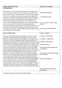 Crime Fiction Essay Analysis: The Wire