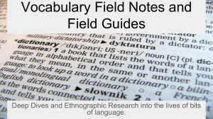 Creating Vocabulary Field Notes and Field Guides for English Language Arts