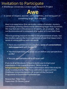 Awe Research Study Invitation: Middlesex University London
